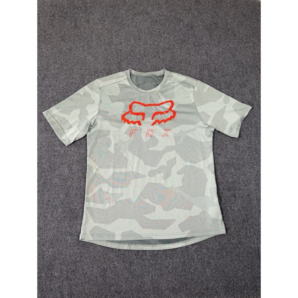 Fox Racing Ranger MTB Shirt Mens Medium Green Camo Short Sleeve Mountain Bike